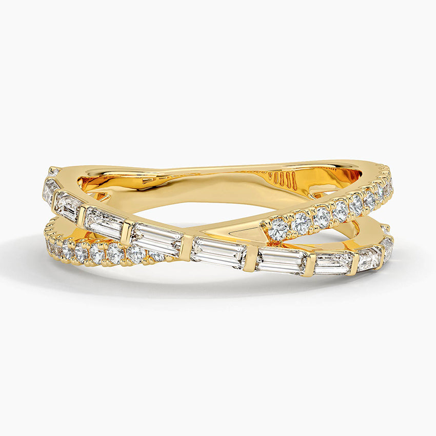 Özel Tasarım Pırlanta 0,50 Karat Baget Kesim Laboratuvar Pırlanta Yüzük 18K - Bold Diamonds