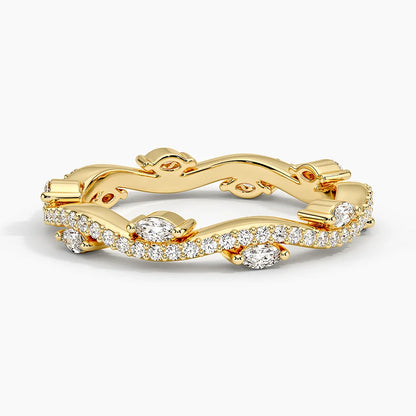 Pırlanta Alyans 0.50 Karat Marquise Kesim Laboratuvar Pırlanta Yüzük 18K - Bold Diamonds