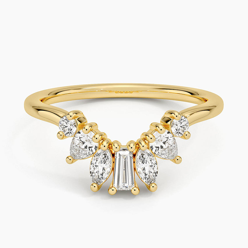 Tamamlayıcı 0,50 Karat Baget Kesim Laboratuvar Pırlanta Yüzük 18K - Bold Diamonds