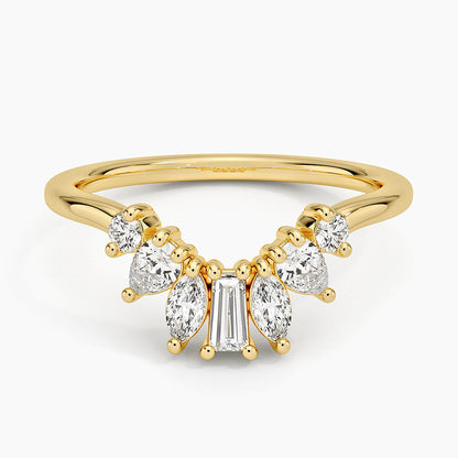 Tamamlayıcı 0,50 Karat Baget Kesim Laboratuvar Pırlanta Yüzük 18K - Bold Diamonds