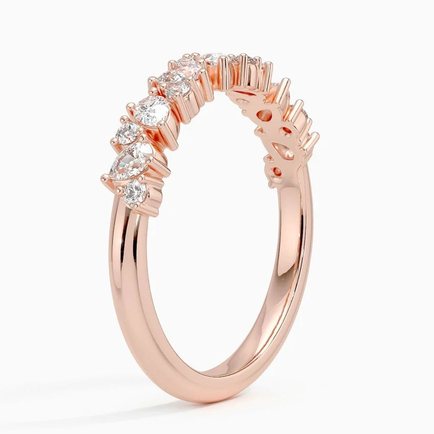 Yarım Tur 0.50 Karat Yuvarlak Kesim Laboratuvar Pırlanta Yüzük 18K - Bold Diamonds