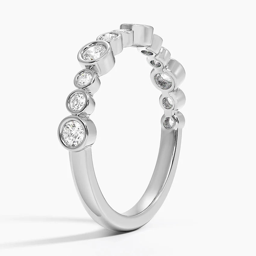 Yarım Tur Yüzük 0.50 Karat Yuvarlak Kesim Laboratuvar Pırlanta Yüzük 18K - Bold Diamonds