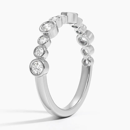 Yarım Tur Yüzük 0.50 Karat Yuvarlak Kesim Laboratuvar Pırlanta Yüzük 18K - Bold Diamonds