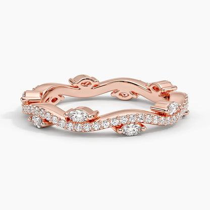 Pırlanta Alyans 0.50 Karat Marquise Kesim Laboratuvar Pırlanta Yüzük 18K - Bold Diamonds