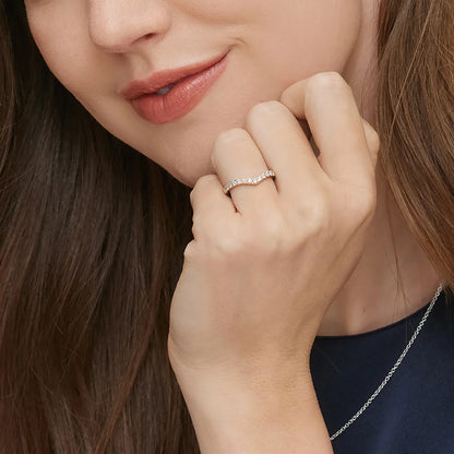 Tamamlayıcı Yüzük 0.50 Karat Yuvarlak Kesim Laboratuvar Pırlanta Yüzük 18K - Bold Diamonds