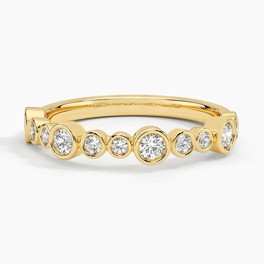Yarım Tur Yüzük 0.50 Karat Yuvarlak Kesim Laboratuvar Pırlanta Yüzük 18K - Bold Diamonds