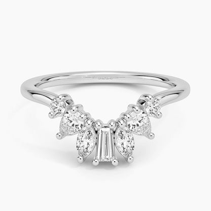 Tamamlayıcı 0,50 Karat Baget Kesim Laboratuvar Pırlanta Yüzük 18K - Bold Diamonds