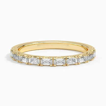 Yarım Tur 0,50 Karat Baget Kesim Laboratuvar Pırlanta Yüzük 18K - Bold Diamonds