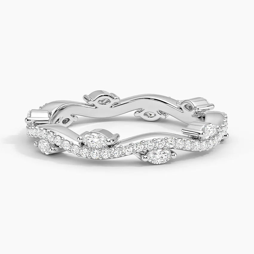 Pırlanta Alyans 0.50 Karat Marquise Kesim Laboratuvar Pırlanta Yüzük 18K - Bold Diamonds