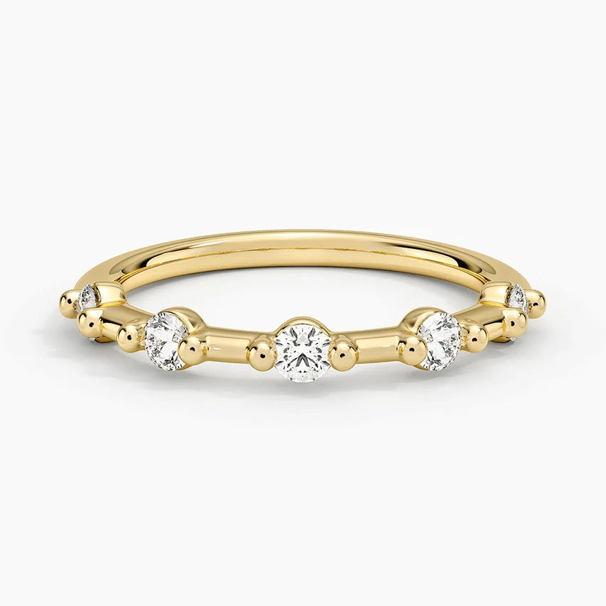 Pırlanta Alyans 0.50 Karat Yuvarlak Kesim Laboratuvar Pırlanta Yüzük 18K - Bold Diamonds