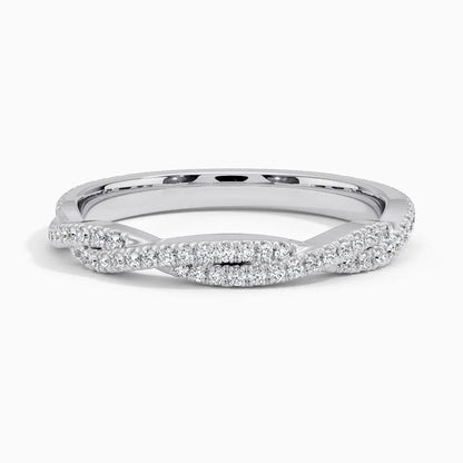 Yarım Tur Alyans Yüzük 0.50 Karat Yuvarlak Kesim Laboratuvar Pırlanta Yüzük 18K - Bold Diamonds
