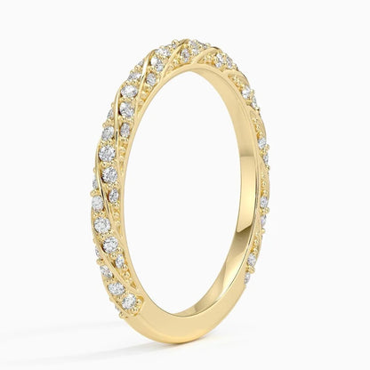 Özel Tasarım Tam Tur 0,50 Karat Yuvarlak Kesim Laboratuvar Pırlanta Yüzük 18K - Bold Diamonds