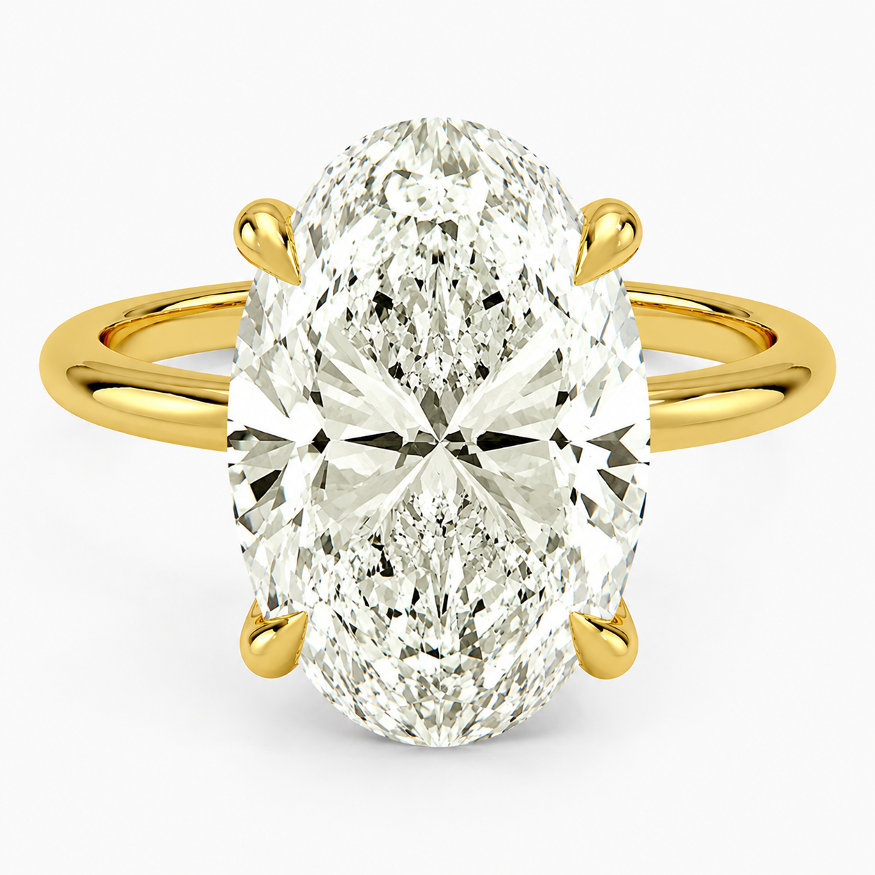 6.00 Karat D-VS Oval Tektaş Laboratuvar Pırlanta Yüzük - Bold Diamonds