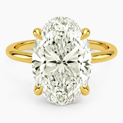 6.00 Karat D-VS Oval Tektaş Laboratuvar Pırlanta Yüzük - Bold Diamonds