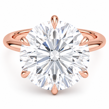 Altı Tırnak 7.00 Karat Yuvarlak Kesim D-VS Tektaş Laboratuvar Pırlanta Yüzük - Bold Diamonds