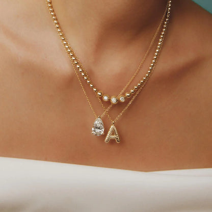 Boncuk Model 1.00 karat Yuvarlak Kesim Laboratuvar Pırlanta Kolye 18K - Bold Diamonds