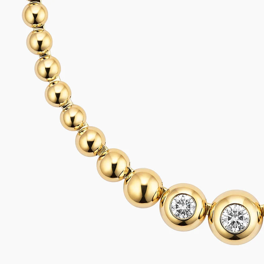 Boncuk Model 1.00 karat Yuvarlak Kesim Laboratuvar Pırlanta Kolye 18K - Bold Diamonds