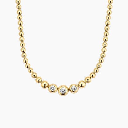 Boncuk Model 1.00 karat Yuvarlak Kesim Laboratuvar Pırlanta Kolye 18K - Bold Diamonds