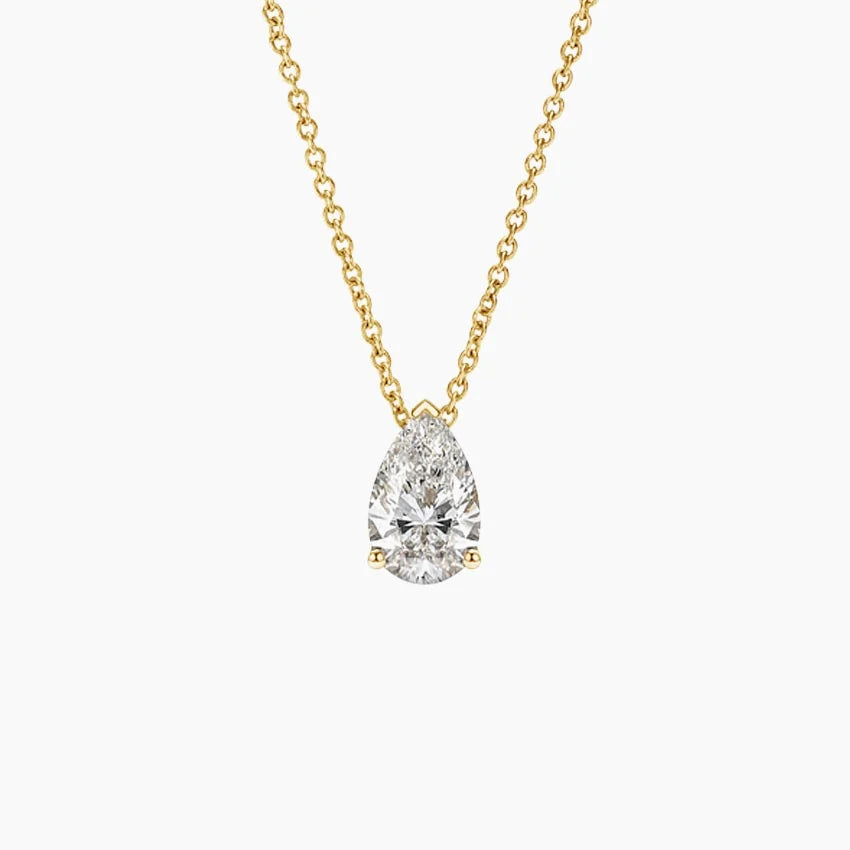 Damla Model 1.00 karat Damla Kesim Laboratuvar Pırlanta Kolye 18K - Bold Diamonds
