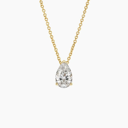 Damla Model 1.00 karat Damla Kesim Laboratuvar Pırlanta Kolye 18K - Bold Diamonds