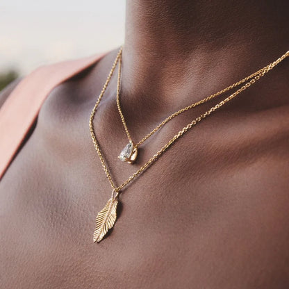Damla Model 1.00 karat Damla Kesim Laboratuvar Pırlanta Kolye 18K - Bold Diamonds