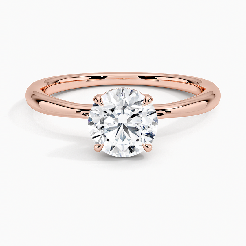 1.10 Karat Hidden Halo Tasarım Tektaş Laboratuvar Pırlanta Yüzük 18K  - Alvora - Bold Diamonds