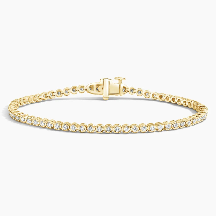 Su Yolu Model 1.00 Karat Yuvarlak Kesim Laboratuvar Pırlanta Bileklik 18K - Bold Diamonds