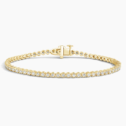 Su Yolu Model 1.00 Karat Yuvarlak Kesim Laboratuvar Pırlanta Bileklik 18K - Bold Diamonds