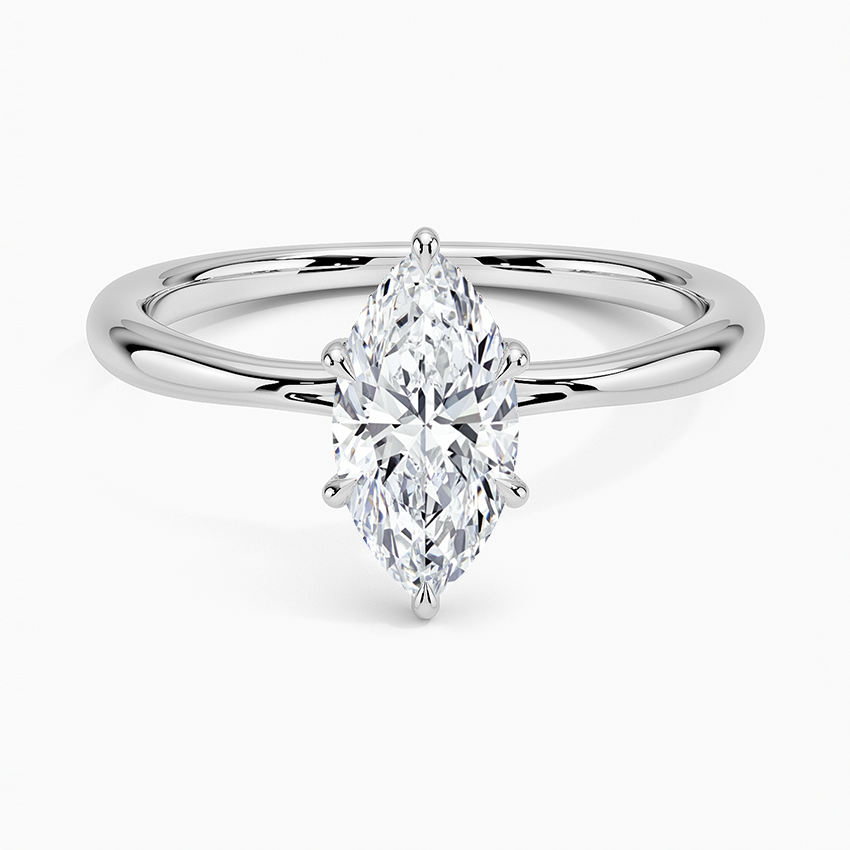 1.10 Karat Marquise Kesim Hidden Halo Tasarım Tektaş Laboratuvar Pırlanta Yüzük 18K  - Alvora - Bold Diamonds