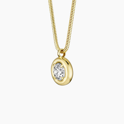 Secren Charm Yuvarlak 1.00 karat Yuvarlak Kesim Laboratuvar Pırlanta Kolye 18K - Bold Diamonds