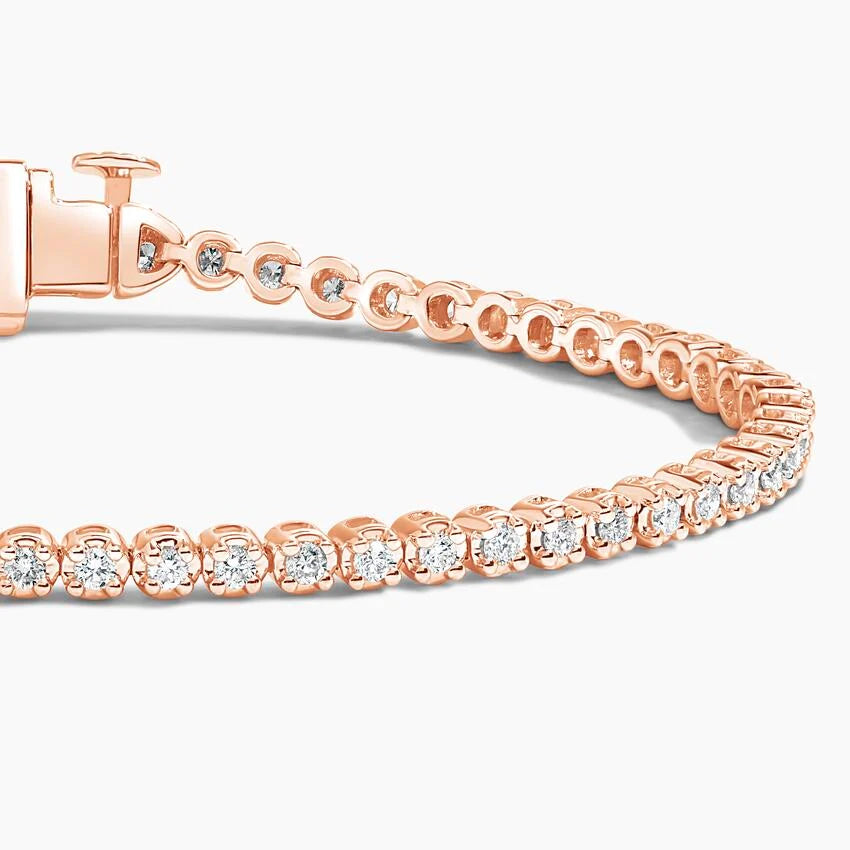 Su Yolu Model 1.00 Karat Yuvarlak Kesim Laboratuvar Pırlanta Bileklik 18K - Bold Diamonds