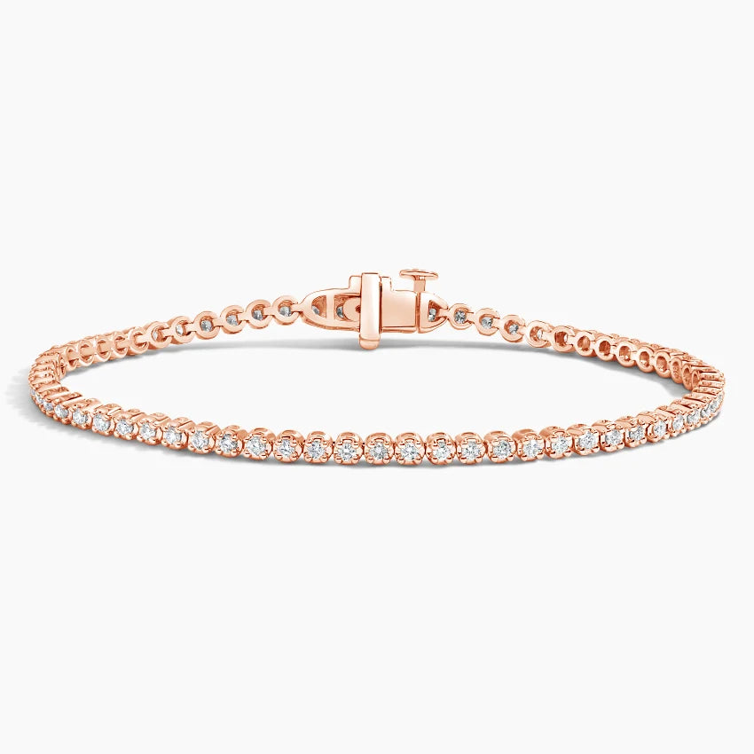 Su Yolu Model 1.00 Karat Yuvarlak Kesim Laboratuvar Pırlanta Bileklik 18K - Bold Diamonds