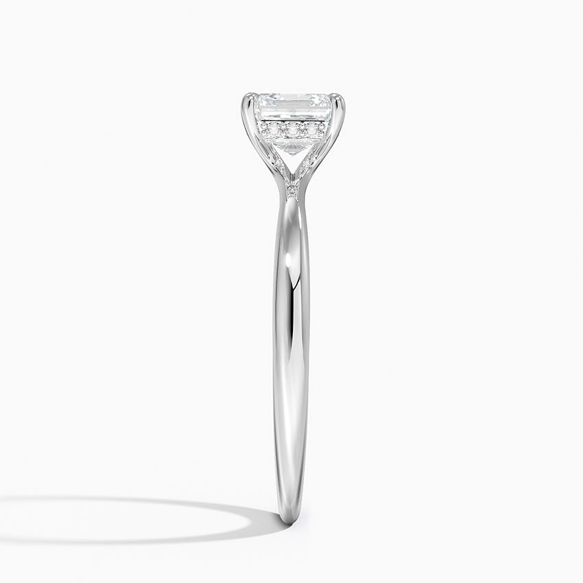 1.10 Karat Asscher Kesim Hidden Halo Tasarım Tektaş Laboratuvar Pırlanta Yüzük 18K  - Alvora - Bold Diamonds