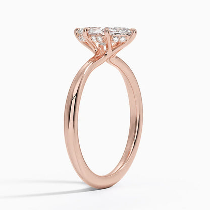1.60 Carat Princess Halo Design Solitaire Lab Diamond Ring 18K - Florina 
