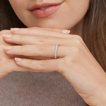 Tam Tur 1,00 Karat Yuvarlak Kesim Laboratuvar Pırlanta Yüzük 18K - Bold Diamonds