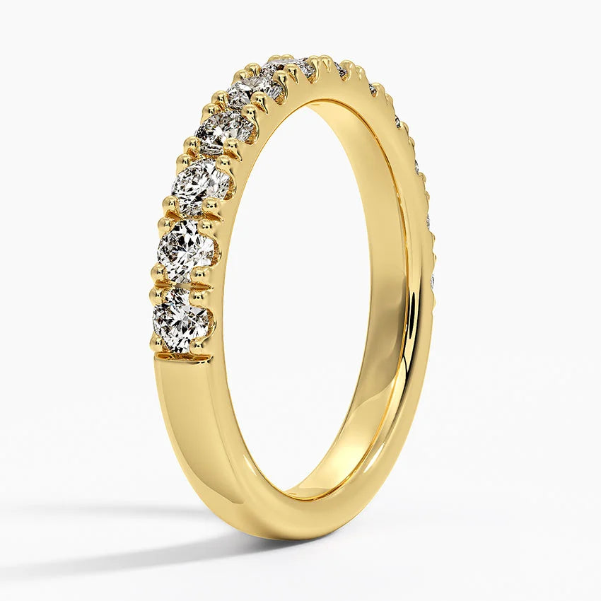 Yarım Tur Yüzük 1.00 Karat Yuvarlak Kesim Laboratuvar Pırlanta Yüzük 18K - Bold Diamonds