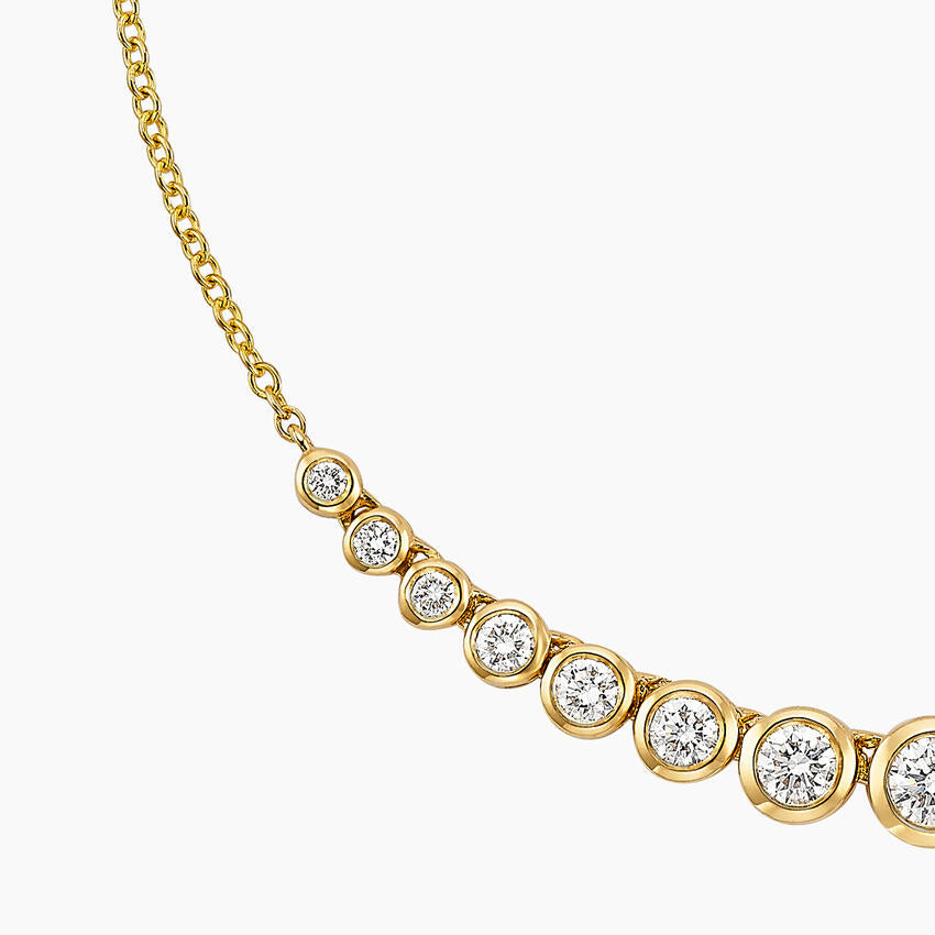Sıralı Pırlanta Model 1.00 karat Yuvarlak Kesim Laboratuvar Pırlanta Kolye 18K - Bold Diamonds