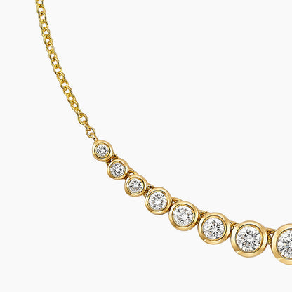 Sıralı Pırlanta Model 1.00 karat Yuvarlak Kesim Laboratuvar Pırlanta Kolye 18K - Bold Diamonds
