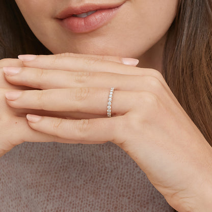 Tam Tur 1,00 Karat Yuvarlak Kesim Laboratuvar Pırlanta Yüzük 18K - Bold Diamonds