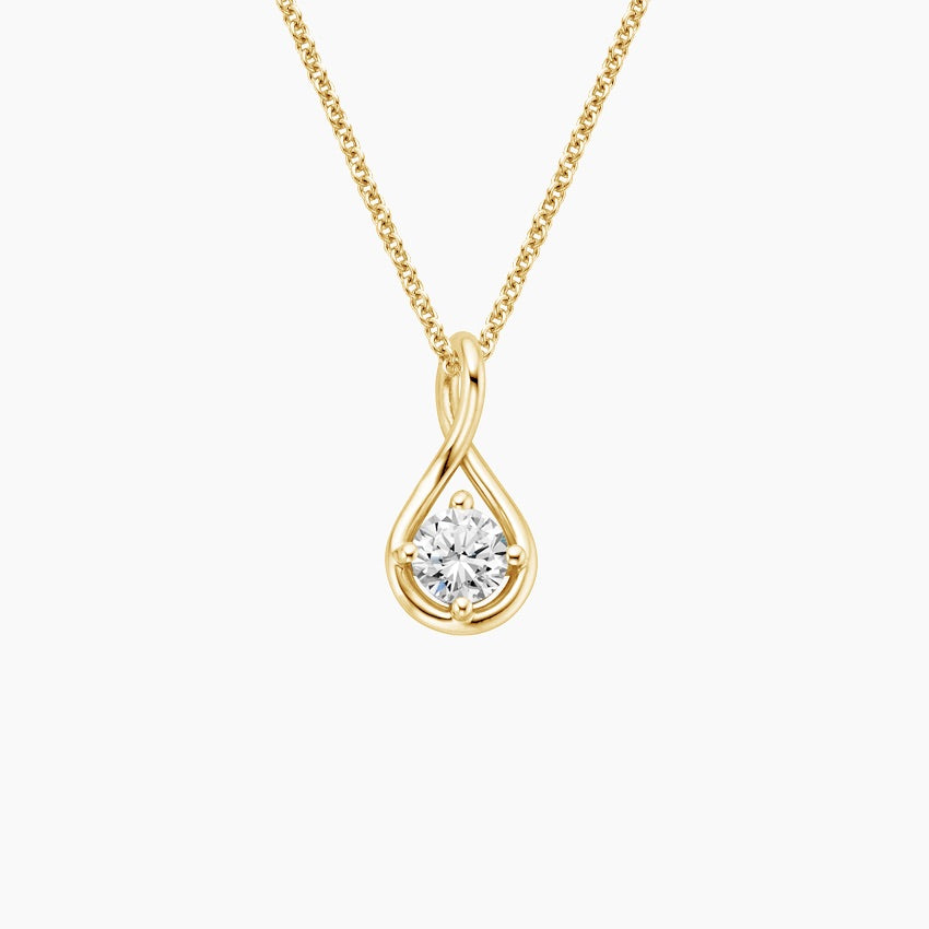 Zarafet Işıltısı Model 1.00 karat Yuvarlak Kesim Laboratuvar Pırlanta Kolye 18K - Bold Diamonds