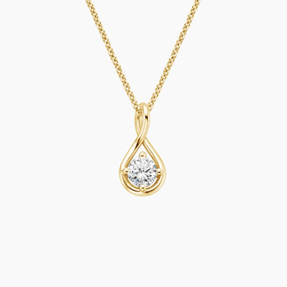 Zarafet Işıltısı Model 1.00 karat Yuvarlak Kesim Laboratuvar Pırlanta Kolye 18K - Bold Diamonds