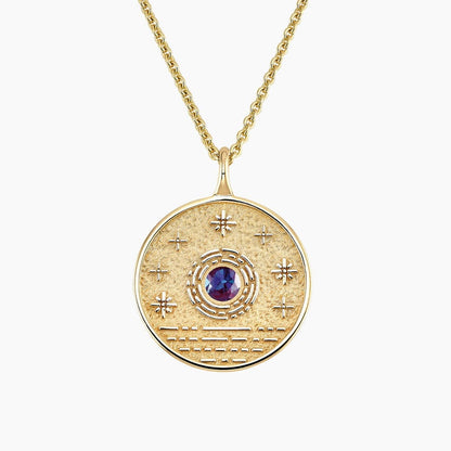 Sun Model 1.00 carat Laboratory Alexandrite Necklace 18K 