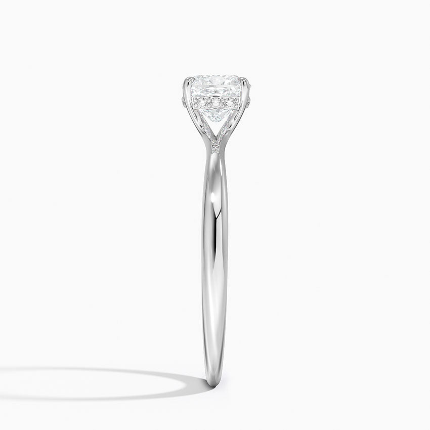 1.10 Karat Cushion Kesim Hidden Halo Tasarım Tektaş Laboratuvar Pırlanta Yüzük 18K  - Alvora - Bold Diamonds