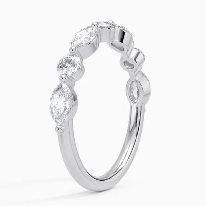Yarım Tur Yüzük 1.00 Karat Yuvarlak Kesim Laboratuvar Pırlanta Yüzük 18K - Bold Diamonds