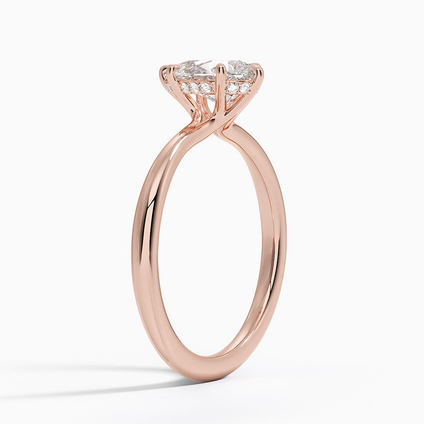 1.10 Karat Pear Kesim Hidden Halo Tasarım Tektaş Laboratuvar Pırlanta Yüzük 18K  - Alvora - Bold Diamonds