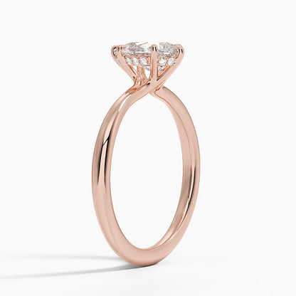 1.60 Carat Princess Halo Design Solitaire Lab Diamond Ring 18K - Florina 