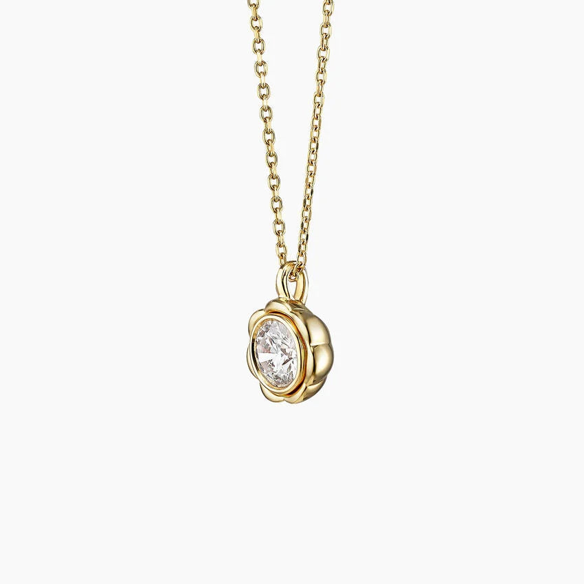 Papatya Model 1.00 karat Yuvarlak Kesim Laboratuvar Pırlanta Kolye 18K - Bold Diamonds