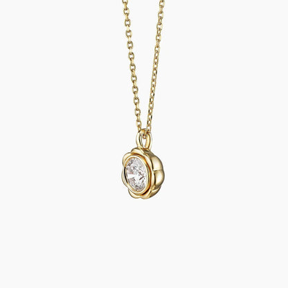 Papatya Model 1.00 karat Yuvarlak Kesim Laboratuvar Pırlanta Kolye 18K - Bold Diamonds