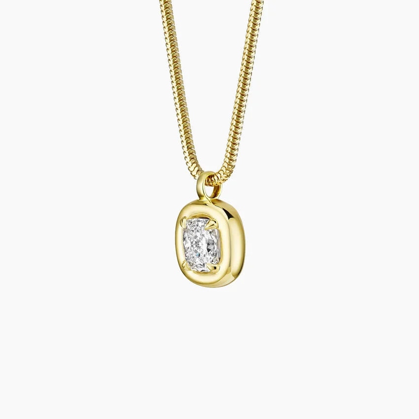 Secren Charm Cushion 1.00 karat Cushion Kesim Laboratuvar Pırlanta Kolye 18K - Bold Diamonds