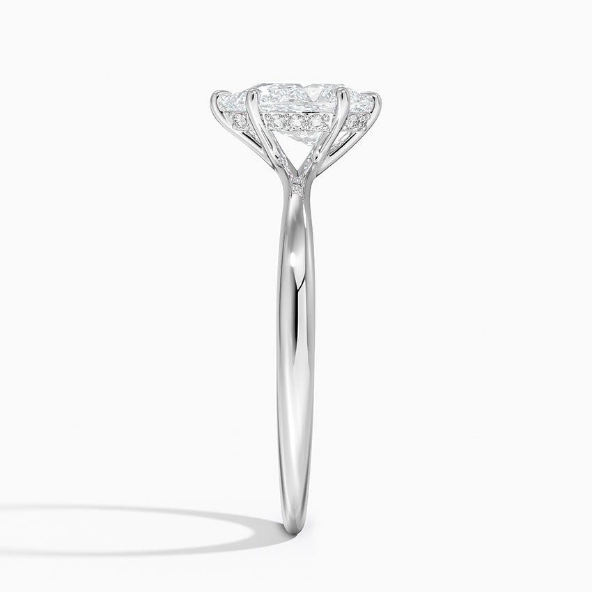 1.10 Karat Pear Kesim Hidden Halo Tasarım Tektaş Laboratuvar Pırlanta Yüzük 18K  - Alvora - Bold Diamonds